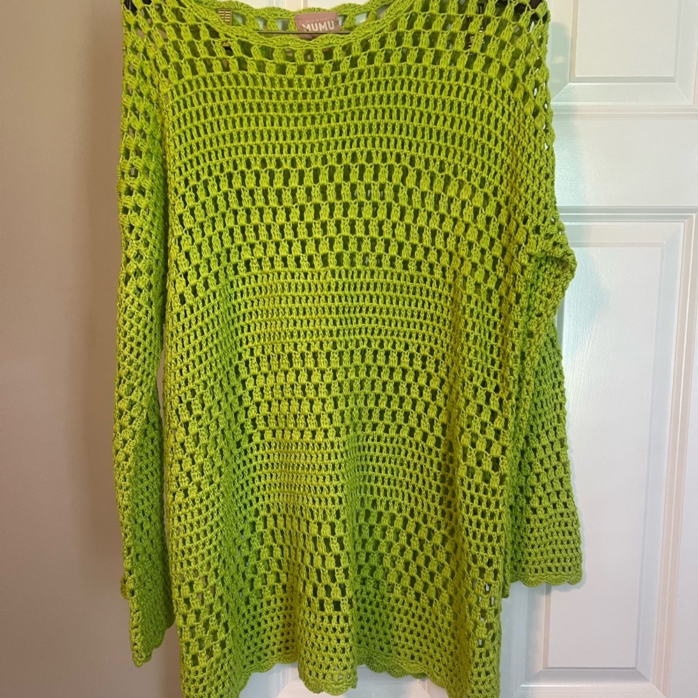 Show Me Your MuMu Neon Green Knit Top